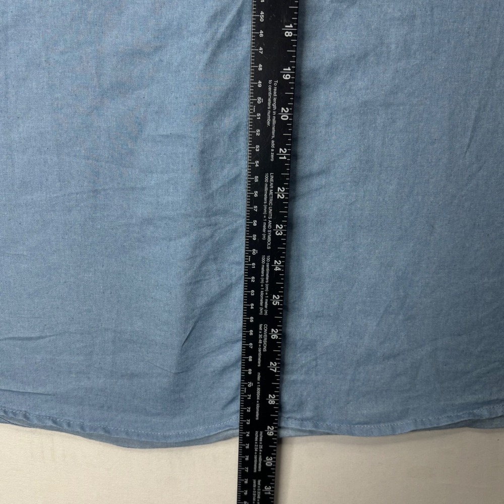 PatPat Shirt Mens XL Blue Cotton Short Sleeve Solid Button Up Casual Pocket Top - Picture 8 of 9